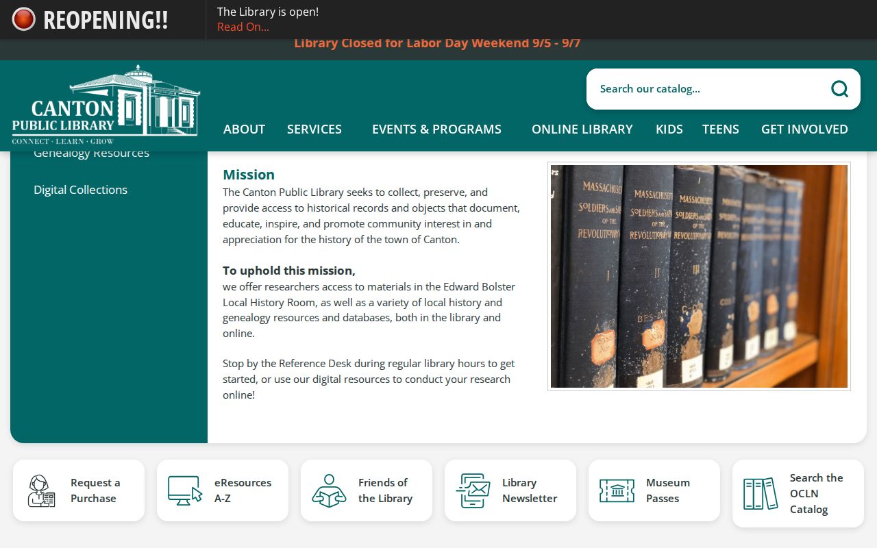 Canton city directory research at the Edward Bolster Local History Room