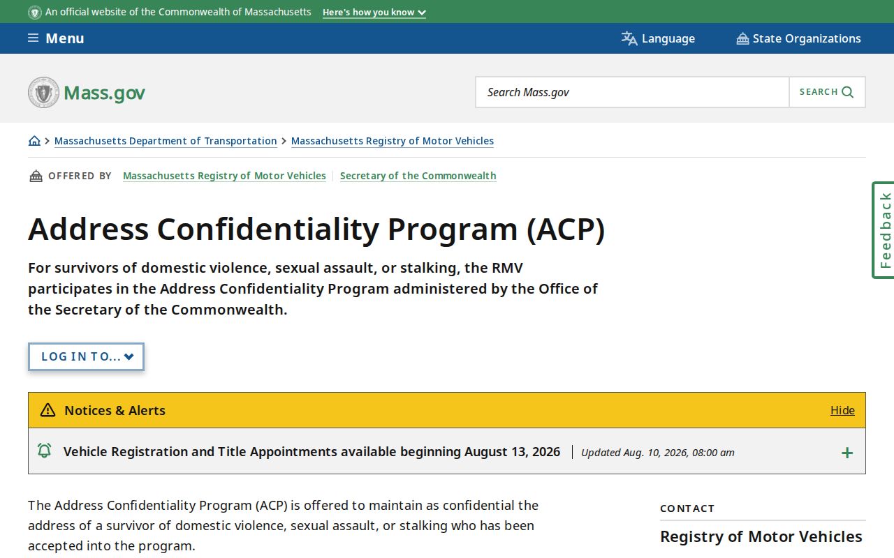 Canton residents directory address confidentiality program information